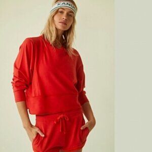 FP Movement Free People Where The Wind Blows Sweatshirt – Victory Red – Size L